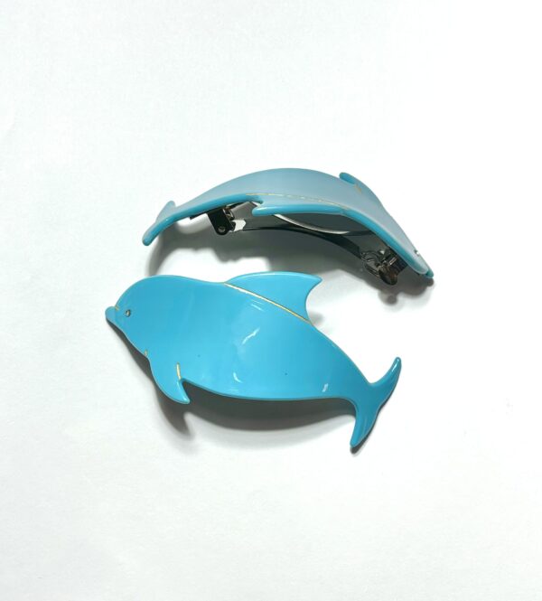 Large Blue Dolphin Hair Clip