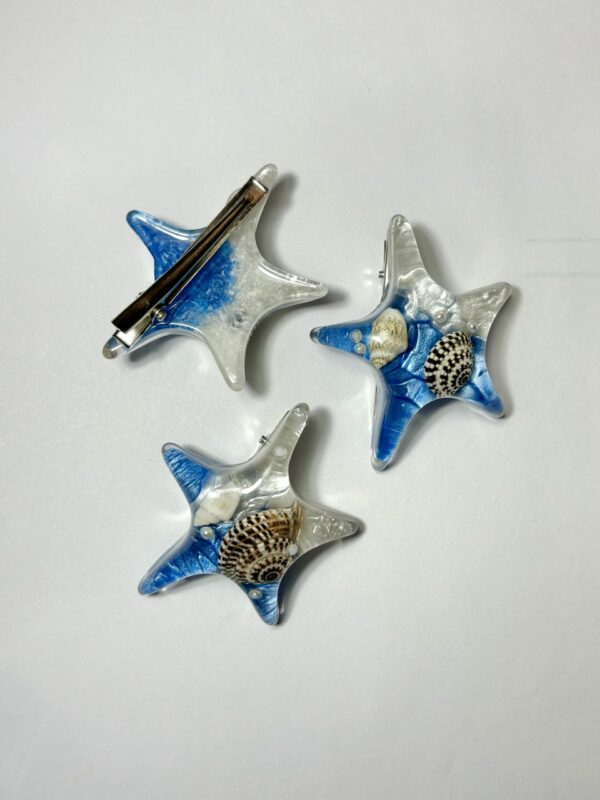 Resin Starfish Hair Clip with Shells