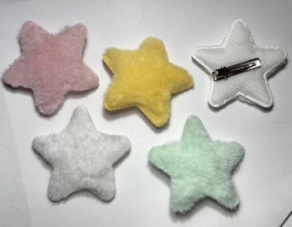 Fuzzy Fabric Star Clips